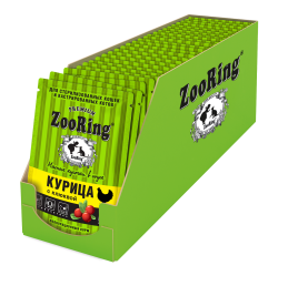 Zooring влажный корм для кошек Сочные кусочки в соусе Курица с клюквой 85 г x 24 шт
