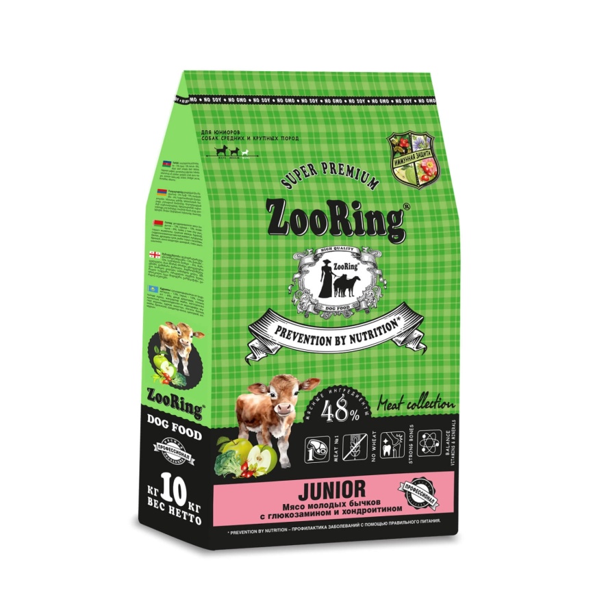 Zooring Junior Мясо молодых бычков с глюкозамином и хондроитином 10 кг фото 1
